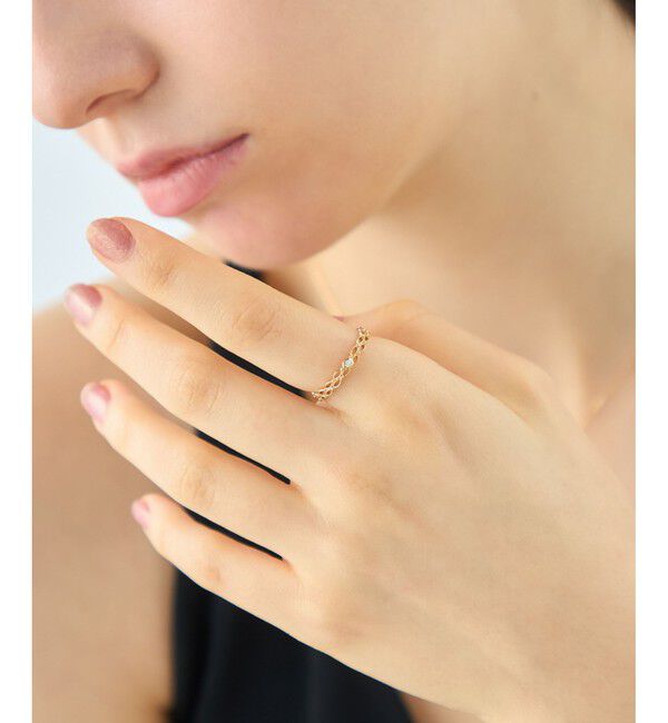 ete「[レースライン] K18YG ダイヤモンド リング」|リング|