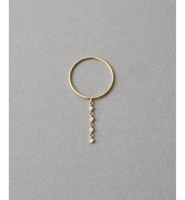 ete「[デュー] K18YG ダイヤモンド チェーンラインリング」|リング|