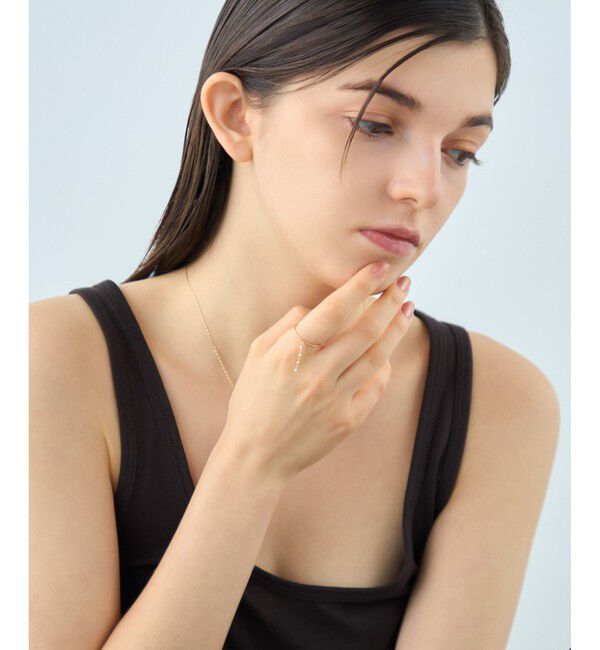 ete「[デュー] K18YG ダイヤモンド チェーンラインリング」|リング|