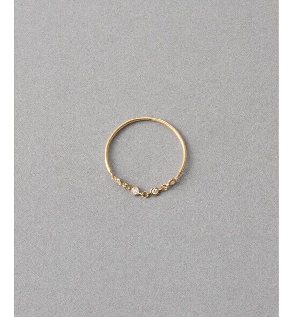 ete「[デュー] K18YG ダイヤモンド チェーンリング」|リング|