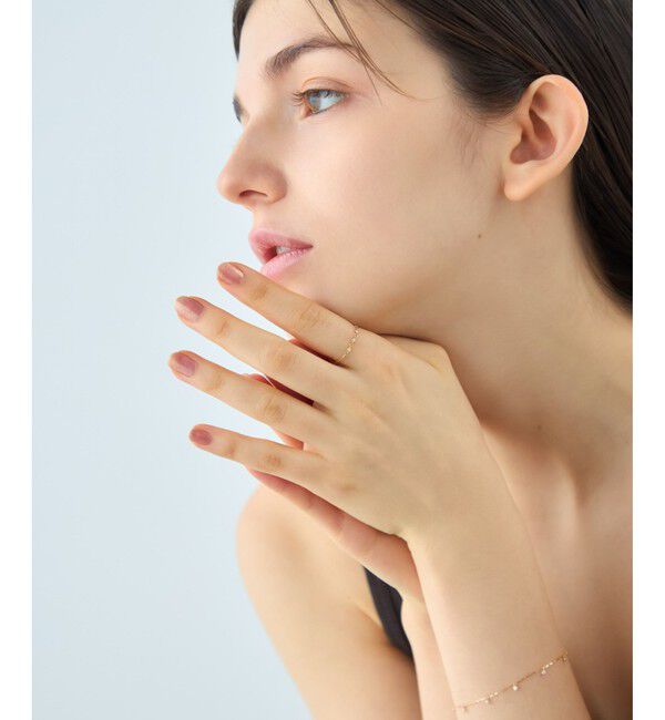 ete「[デュー] K18YG ダイヤモンド チェーンリング」|リング|