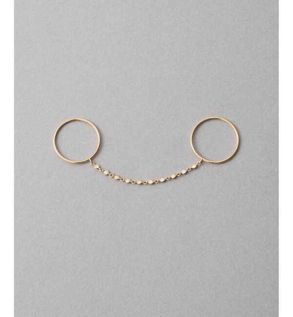 ete「[デュー] K18YG ダイヤモンド チェーンツインリング」|リング|