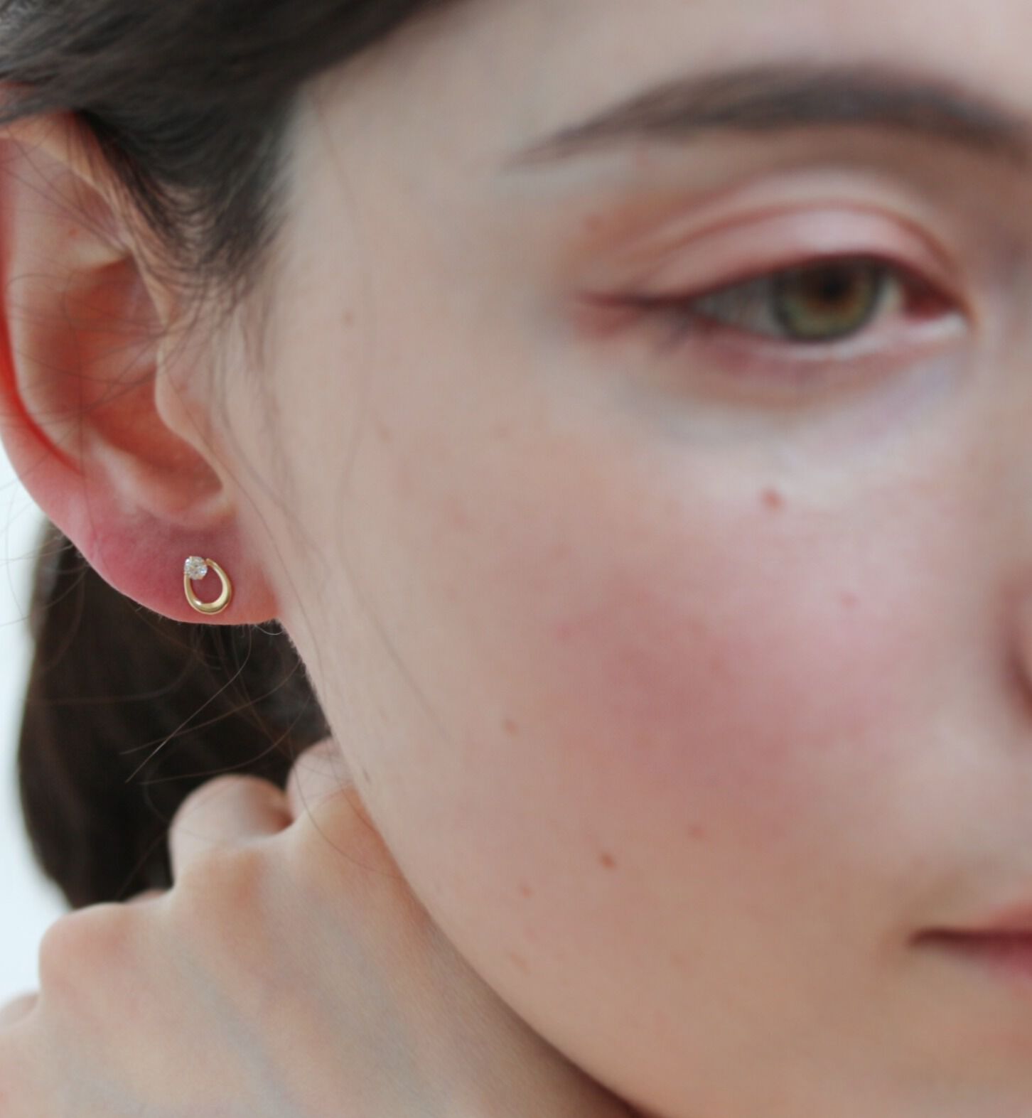  「ホースシュー CZ ピアス | K18」|ピアス|