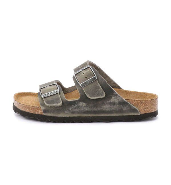 BIRKENSTOCK「【ビルケンシュトック】アリゾナ ソフトフットベッド/アイアン オイルドレザー/サンダル レディース」|サンダル|