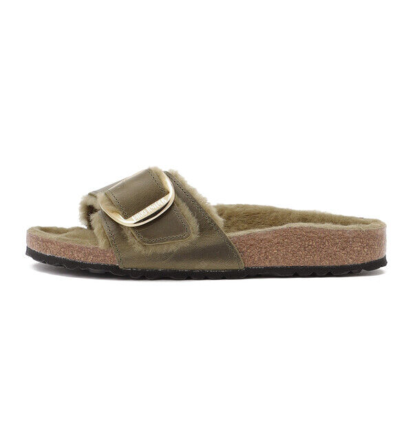 BIRKENSTOCK「【ビルケンシュトック】マドリッド ビッグバックル シアリング/オリーブ/サンダル レディース」|サンダル|