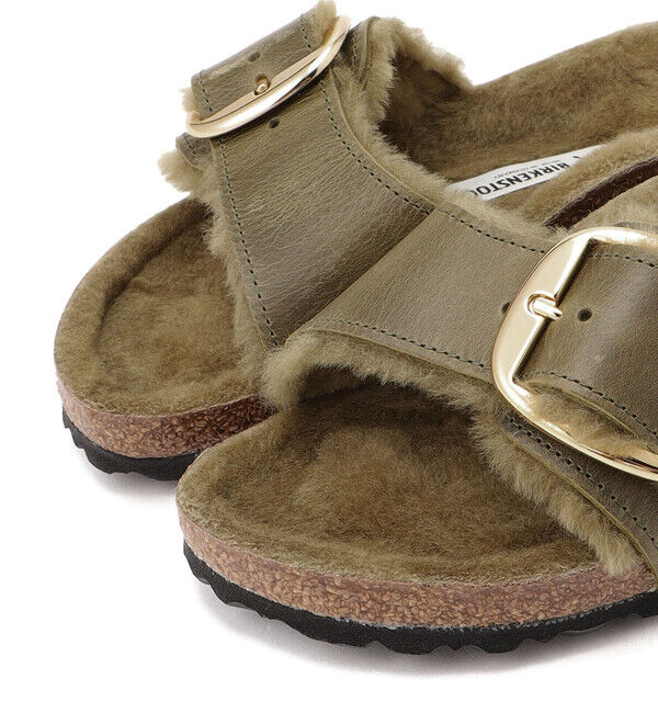 BIRKENSTOCK「【ビルケンシュトック】マドリッド ビッグバックル シアリング/オリーブ/サンダル レディース」|サンダル|