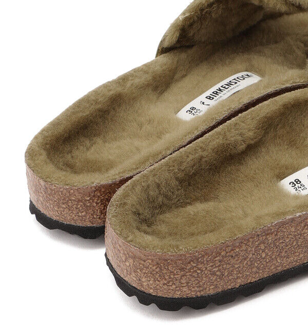 BIRKENSTOCK「【ビルケンシュトック】マドリッド ビッグバックル シアリング/オリーブ/サンダル レディース」|サンダル|