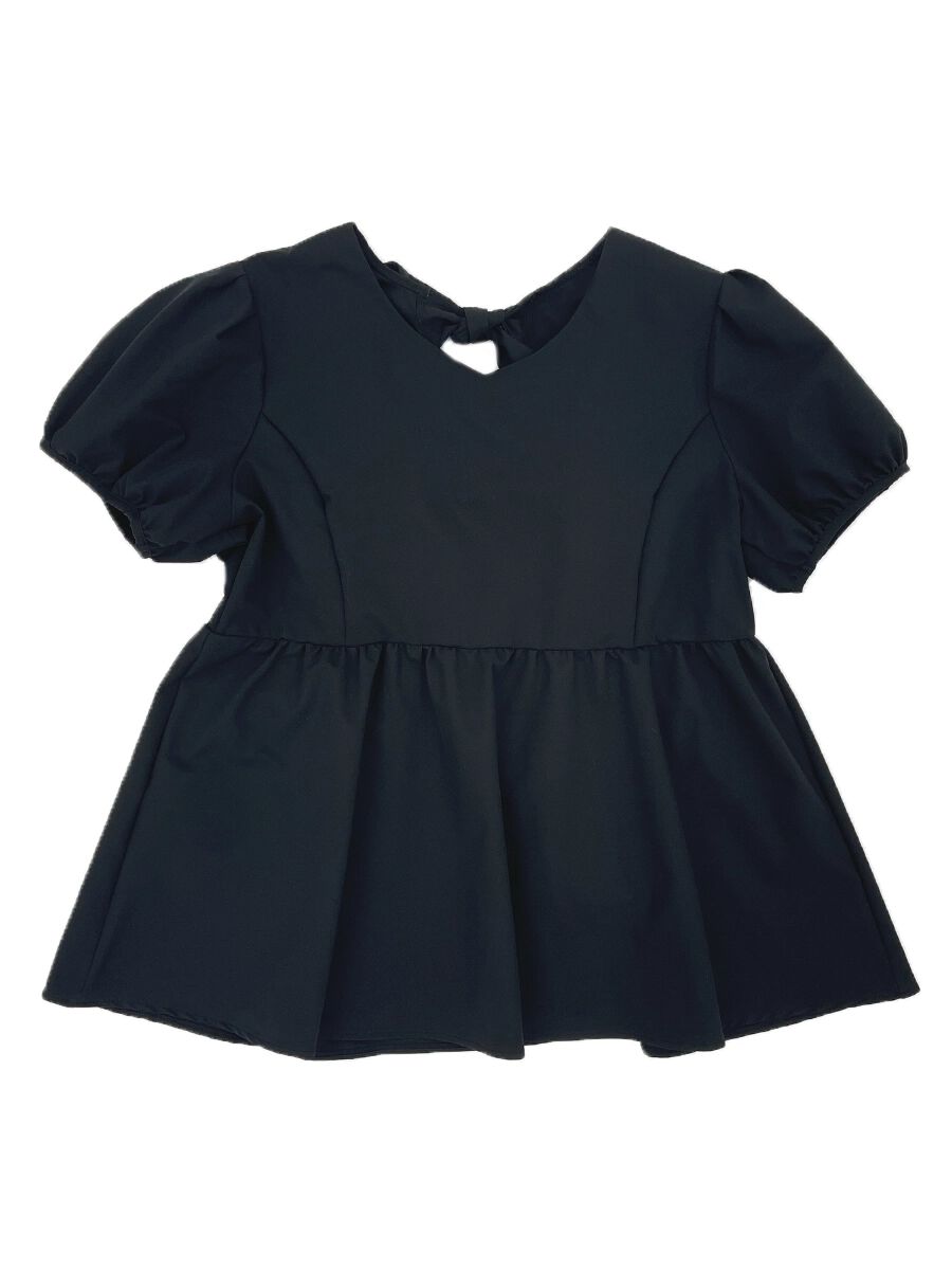 ALBOVE「UVカットパフスリーブ水着/トップス」|ビキニトップス|ブラック