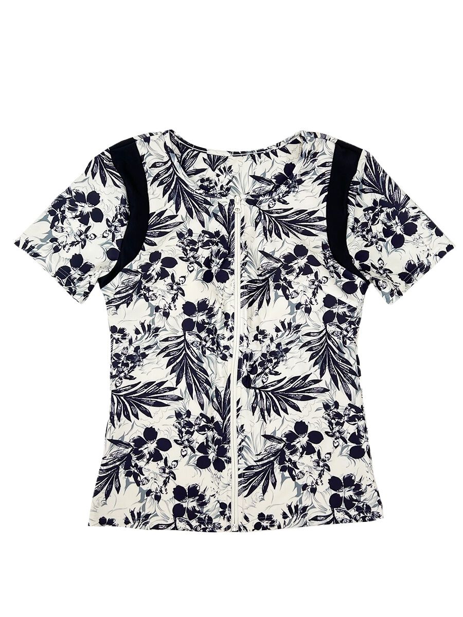 ALBOVE「ヴィンテージアロハ柄半袖フィットネス水着」|スポーツ|