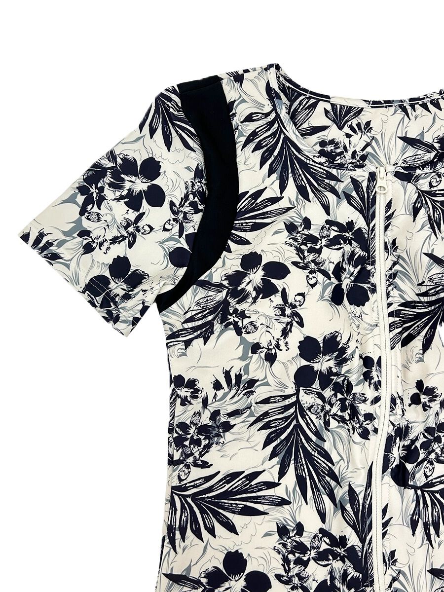 ALBOVE「ヴィンテージアロハ柄半袖フィットネス水着」|スポーツ|