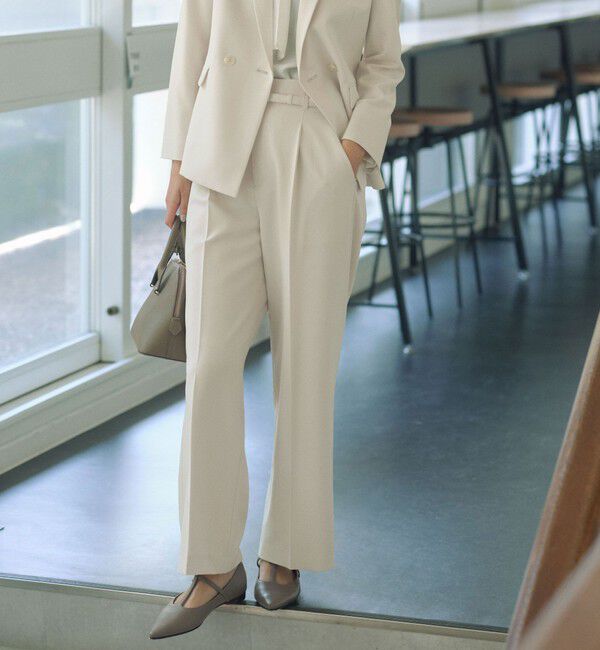 UNITED ARROWS green label relaxing「［size SHORT/TALLあり］パウドレ ワイド パンツ ナチュラル」|スラックス|