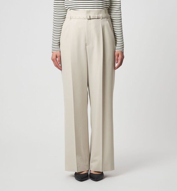 UNITED ARROWS green label relaxing「［size SHORT/TALLあり］パウドレ ワイド パンツ ナチュラル」|スラックス|