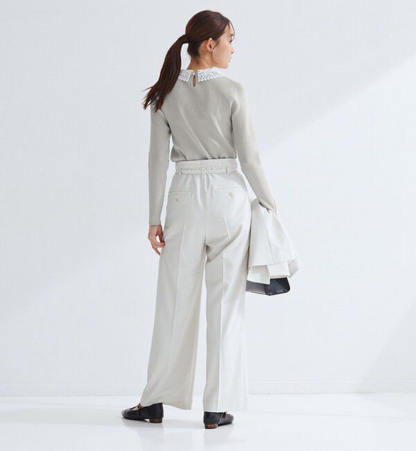 UNITED ARROWS green label relaxing「リブ エリレース 2WAY ニット プルオーバー ウォッシャブル」|ニット・セーター|