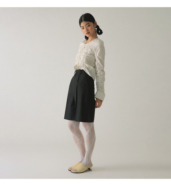 Ray BEAMS 「ストライプ シャーリング Vネック ブラウス」|シャツ・ブラウス|