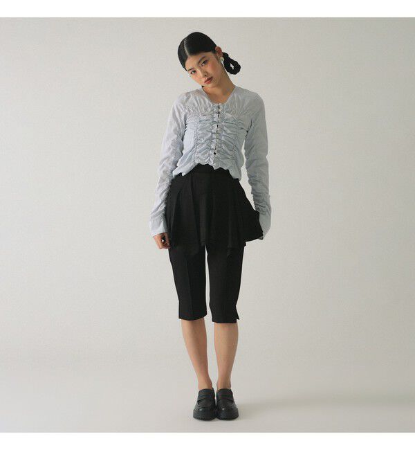 Ray BEAMS 「ストライプ シャーリング Vネック ブラウス」|シャツ・ブラウス|