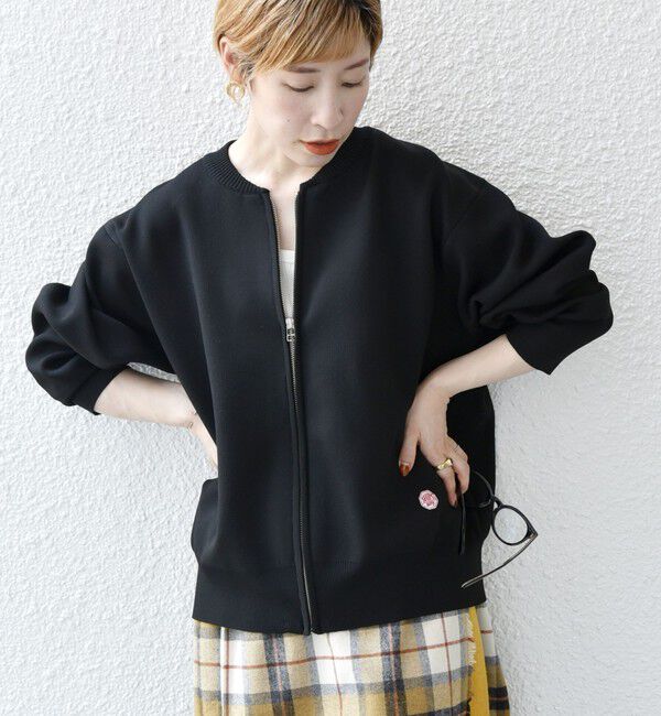 SHIPS any「《追加予約》【WEB限定】SHIPS any:〈洗濯機可能〉ジップアップ ニット ブルゾン カーディガン」|カーディガン|