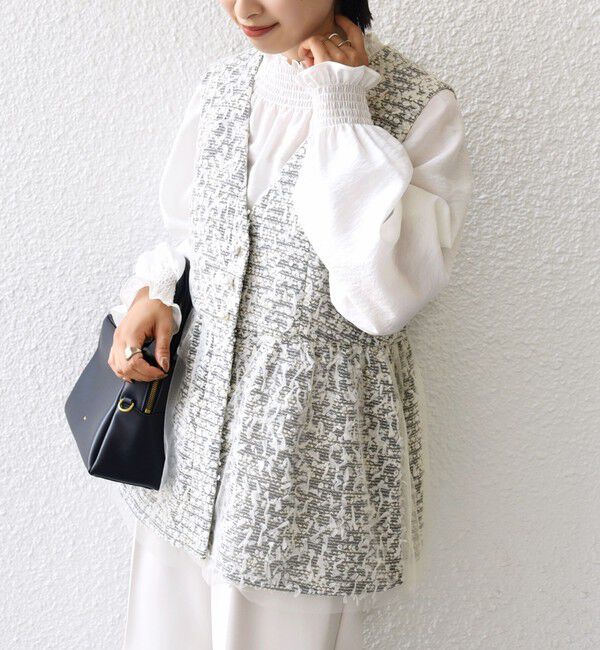 SHIPS for women「【SHIPS別注】troisiemeCHACO: チュール ジレ（セレモニー対応可）」|ベスト・ジレ|