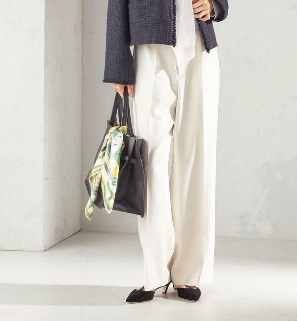 SHIPS for women「〈手洗い可能〉ダブル クロス セミ ワイド パンツ（セレモニー対応可）」|その他|