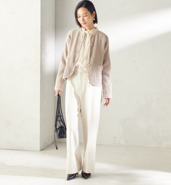 SHIPS for women「〈手洗い可能〉ダブル クロス セミ ワイド パンツ（セレモニー対応可）」|その他|