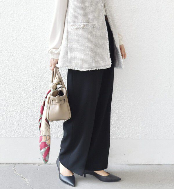 SHIPS for women「〈手洗い可能〉ダブル クロス セミ ワイド パンツ（セレモニー対応可）」|その他|