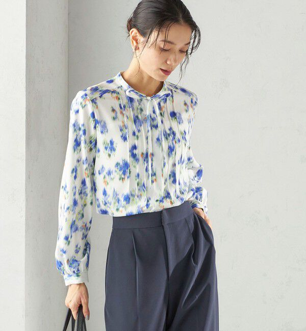 SHIPS for women「〈洗濯機可能〉無地 / プリント ピンタック ブラウス（セレモニー対応可）」|シャツ・ブラウス|