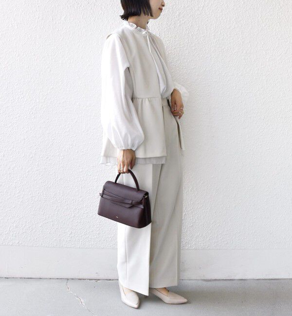 SHIPS for women「ダブル クロス レイヤード ペプラム ジレ（セレモニー対応可）」|ベスト・ジレ|