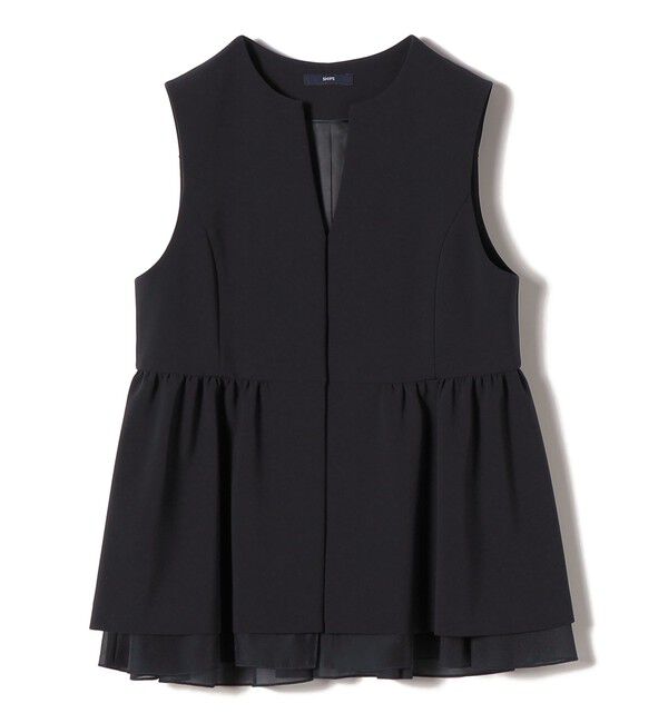 SHIPS for women「ダブル クロス レイヤード ペプラム ジレ（セレモニー対応可）」|ベスト・ジレ|