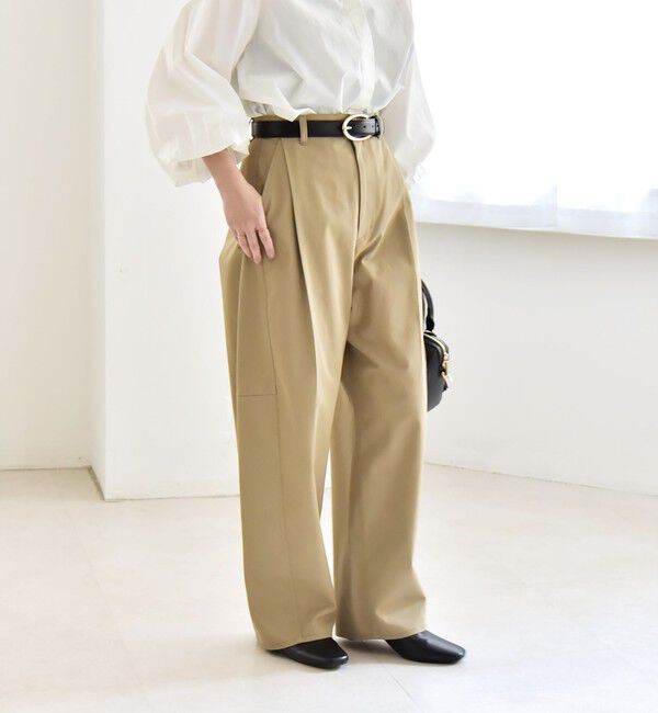 quaranciel「quaranciel:〈洗濯機可能〉コクーン ワイド チノ パンツ」|チノ|