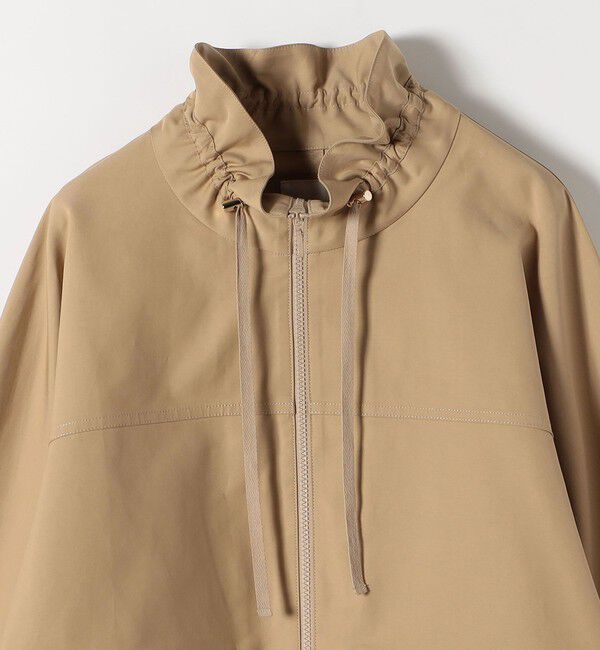 quaranciel「quaranciel:〈手洗い可能〉ギャザー スタンドカラー ドロスト ショート ブルゾン」|ブルゾン・スタジャン|