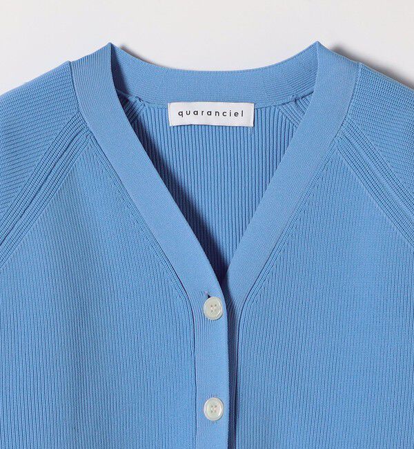 quaranciel「quaranciel:〈手洗い可能〉アゼ Vネック コンパクト ニット カーディガン」|カーディガン|