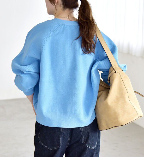 quaranciel「quaranciel:〈手洗い可能〉アゼ Vネック コンパクト ニット カーディガン」|カーディガン|