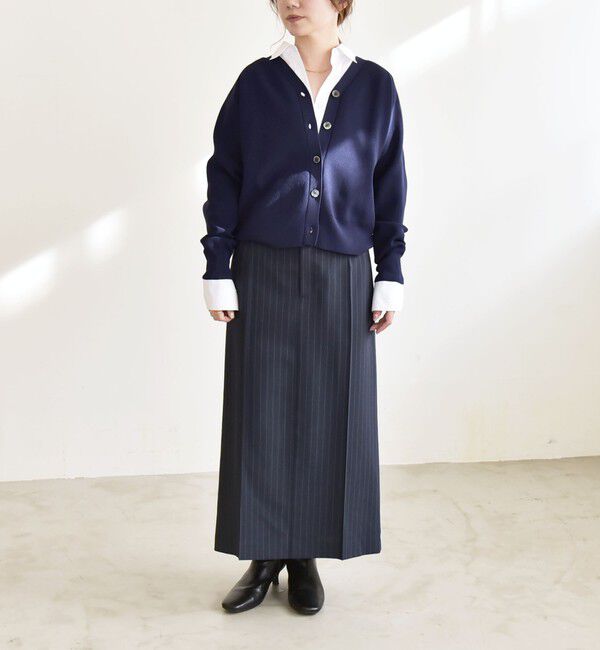 quaranciel「quaranciel:〈手洗い可能〉アゼ Vネック コンパクト ニット カーディガン」|カーディガン|