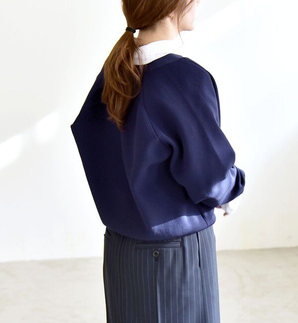 quaranciel「quaranciel:〈手洗い可能〉アゼ Vネック コンパクト ニット カーディガン」|カーディガン|