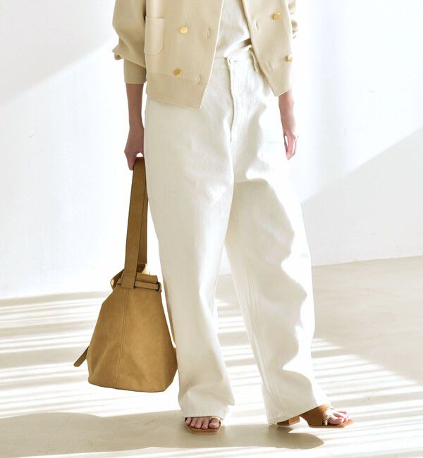 quaranciel「quaranciel:〈洗濯機可能〉ハイライズ ルーズ ワイド デニム パンツ」|デニム|