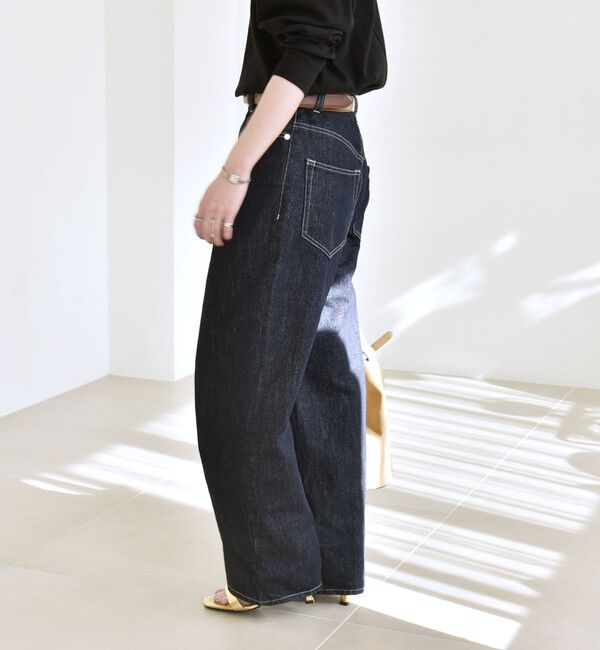 quaranciel「quaranciel:〈洗濯機可能〉ハイライズ ルーズ ワイド デニム パンツ」|デニム|