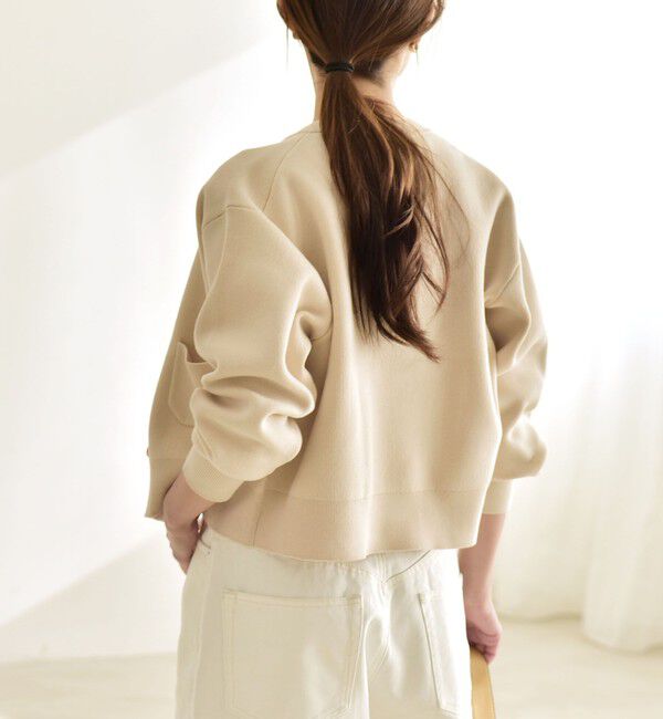 quaranciel「《追加予約》quaranciel:〈手洗い可能〉ノーカラー ダブル ボタン ジャケット カーディガン」|カーディガン|