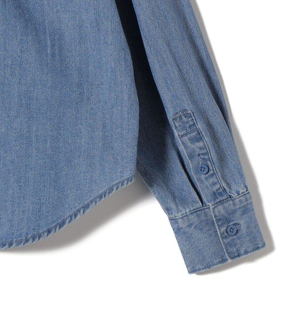 SHIPS for women「《追加予約》【WEB限定】〈洗濯機可能〉ライトオンス フリル デニム シャツ」|シャツ・ブラウス|