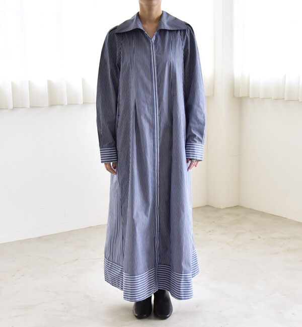 quaranciel「quaranciel:〈洗濯機可能〉ビッグカラー Aライン シャツ ワンピース」|ワンピース|