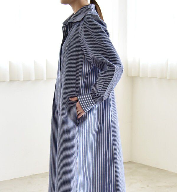 quaranciel「quaranciel:〈洗濯機可能〉ビッグカラー Aライン シャツ ワンピース」|ワンピース|