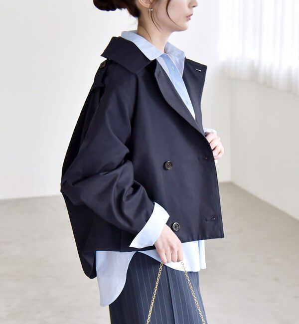 quaranciel「quaranciel: ドルマンスリーブ ショート トレンチ コート」|トレンチコート|