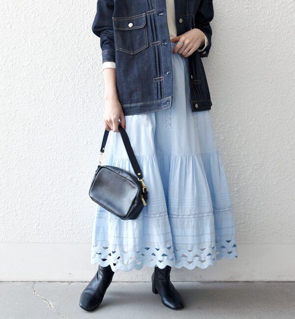 SHIPS any「SHIPS any:〈洗濯機可能〉キャンブリック レース ギャザー ボリューム スカート」|スカート|