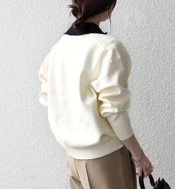 SHIPS any「SHIPS any:〈手洗い可能〉バイカラー スキッパー ニット プルオーバー」|ニット・セーター|