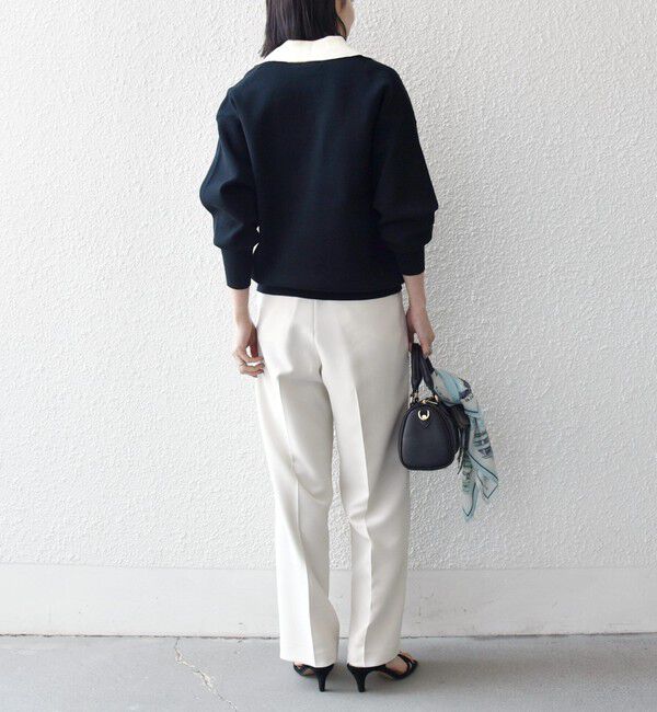 SHIPS any「SHIPS any:〈手洗い可能〉バイカラー スキッパー ニット プルオーバー」|ニット・セーター|