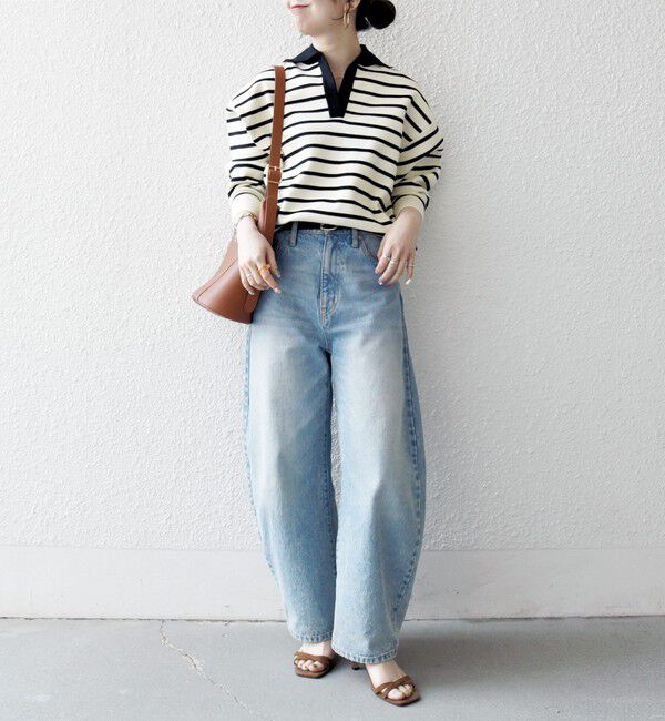 SHIPS any「SHIPS any:〈手洗い可能〉バイカラー スキッパー ニット プルオーバー」|ニット・セーター|