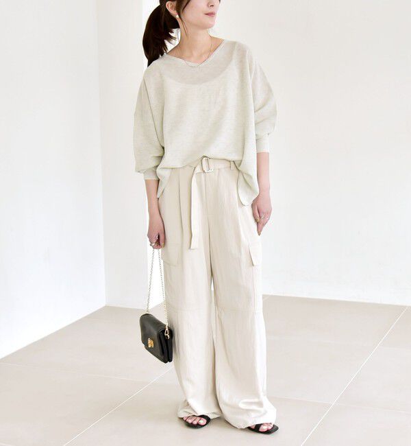 quaranciel「quaranciel:〈洗濯機可能〉ツイル ワイド イージー カーゴ パンツ」|カーゴ|