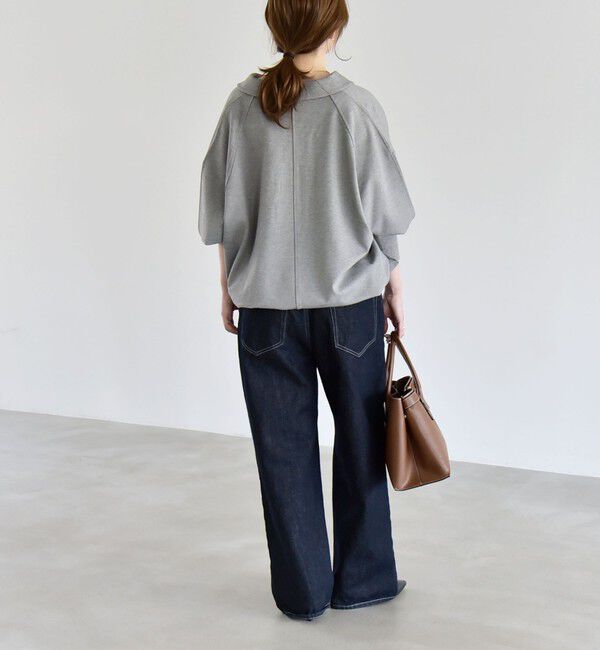 quaranciel「《予約》quaranciel:〈洗濯機可能〉ライト ポンチ ドロスト ポロ プルオーバー」|スウェット・ジャージ|