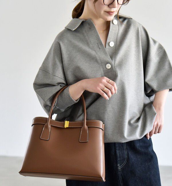 quaranciel「《予約》quaranciel:〈洗濯機可能〉ライト ポンチ ドロスト ポロ プルオーバー」|スウェット・ジャージ|