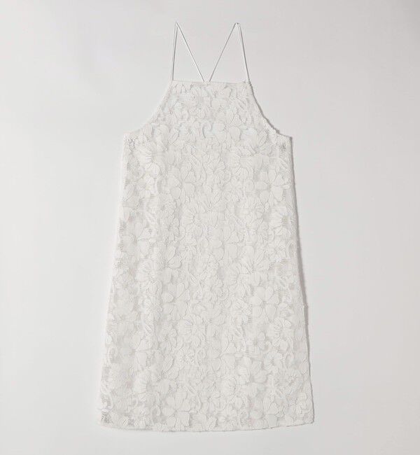 quaranciel「《予約》quaranciel:〈手洗い可能〉デニム フラワー レース キャミ ワンピース」|ワンピース|