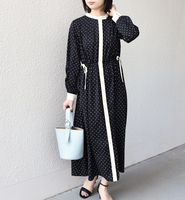 SHIPS Colors 「《予約》SHIPS Colors:〈手洗い可能〉配色 ギャザー ワンピース 2◆」|ワンピース|