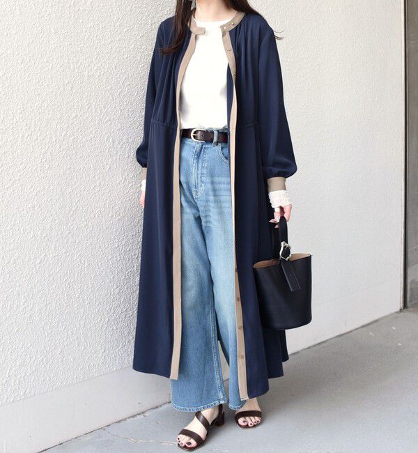 SHIPS Colors 「《予約》SHIPS Colors:〈手洗い可能〉配色 ギャザー ワンピース 2◆」|ワンピース|